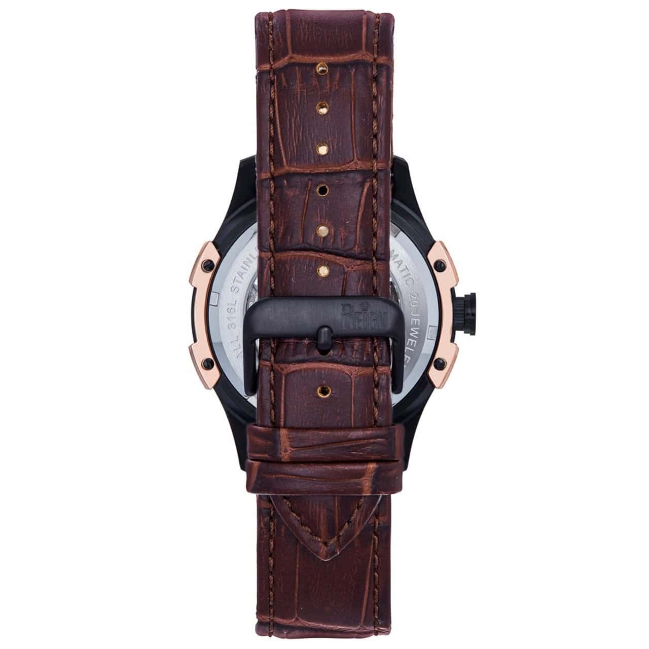 Reign Solstice Automatic Semi-Skeleton Brand New Watch (Brown and Copper) - Limited Stocks at this price! BRAND NEW - Image 4
