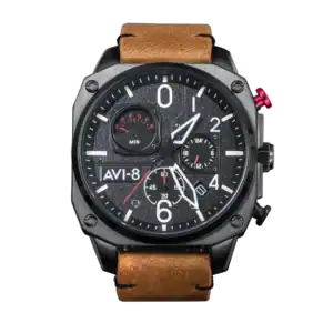 AVI-8 Watches HAWKER HUNTER Retrograde Chronograph CHARCOAL EMBER BROWN AV-4052-02