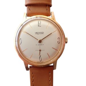 Vintage Geneva Sport men's wristwatch with leather strap and Swiss movement.