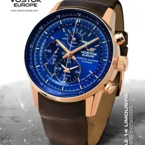 Vostok Europe GAZ-14 Limousine Quartz Men's Watch with Perpetual Calendar and Time Alarm YM86-565B289