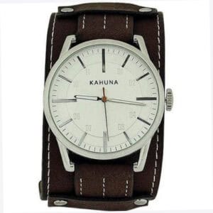 Kahuna Analogue Brown Leather Military Strap AKUC-0050G