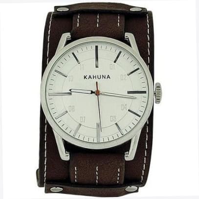 Kahuna Analogue Brown Leather Military Strap AKUC-0050G