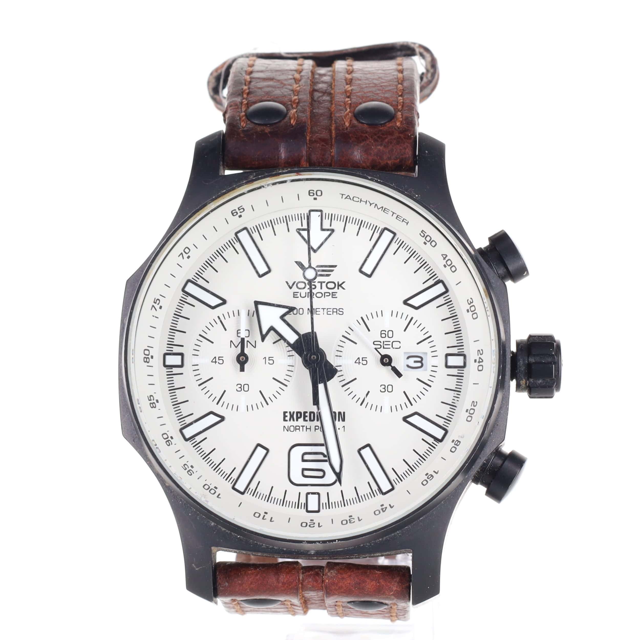 Vostok Europe Expedition Chrono North Pole-1 Men's Watch 6S21-5954200 off White Dial - Image 4