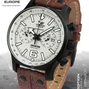Vostok Europe Expedition Chrono North Pole-1 Men's Watch 6S21-5954200 off White Dial