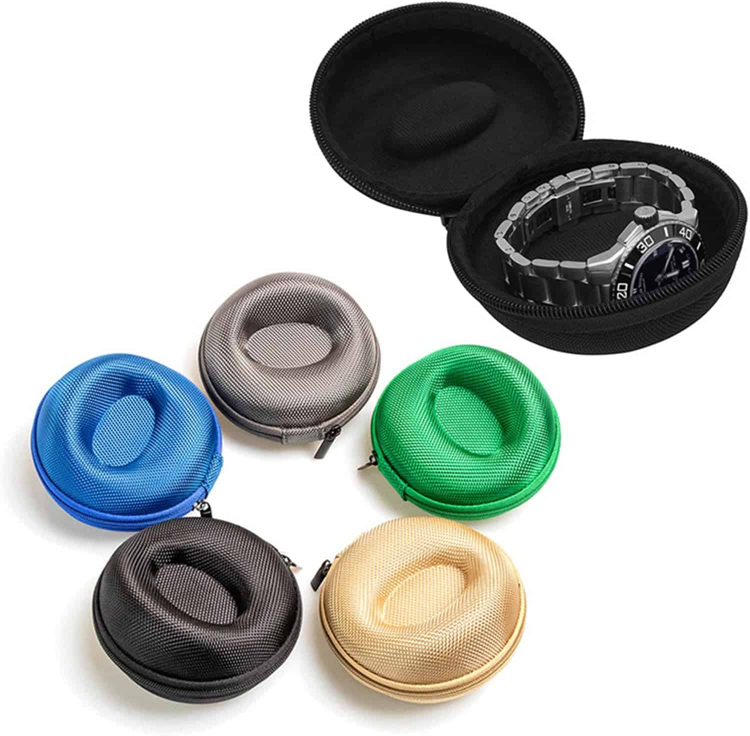 Portable Smart Zipped Watch Storage/Protector/Container for travel Gold - Image 3