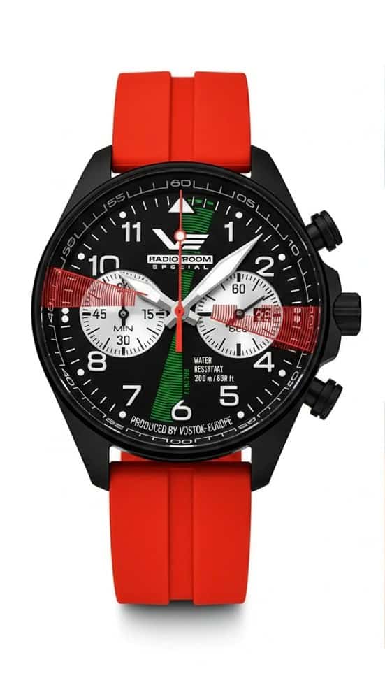Vostok-Europe Radio Room Chronograph Special Watch Red