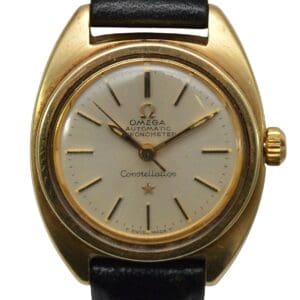 Omega Constellation Chronograph Automatic Ladies Gold Plated 567.001, Cal 672, c1968 Box Additional New Leather Strap - Pay with PayPal or Klarna