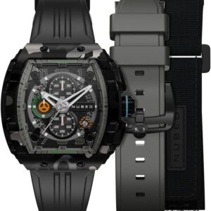 Nubeo Men's 48mm Space Magellan Chronograph Dark Camo Limited Edition Three Straps NB-6024-OJ
