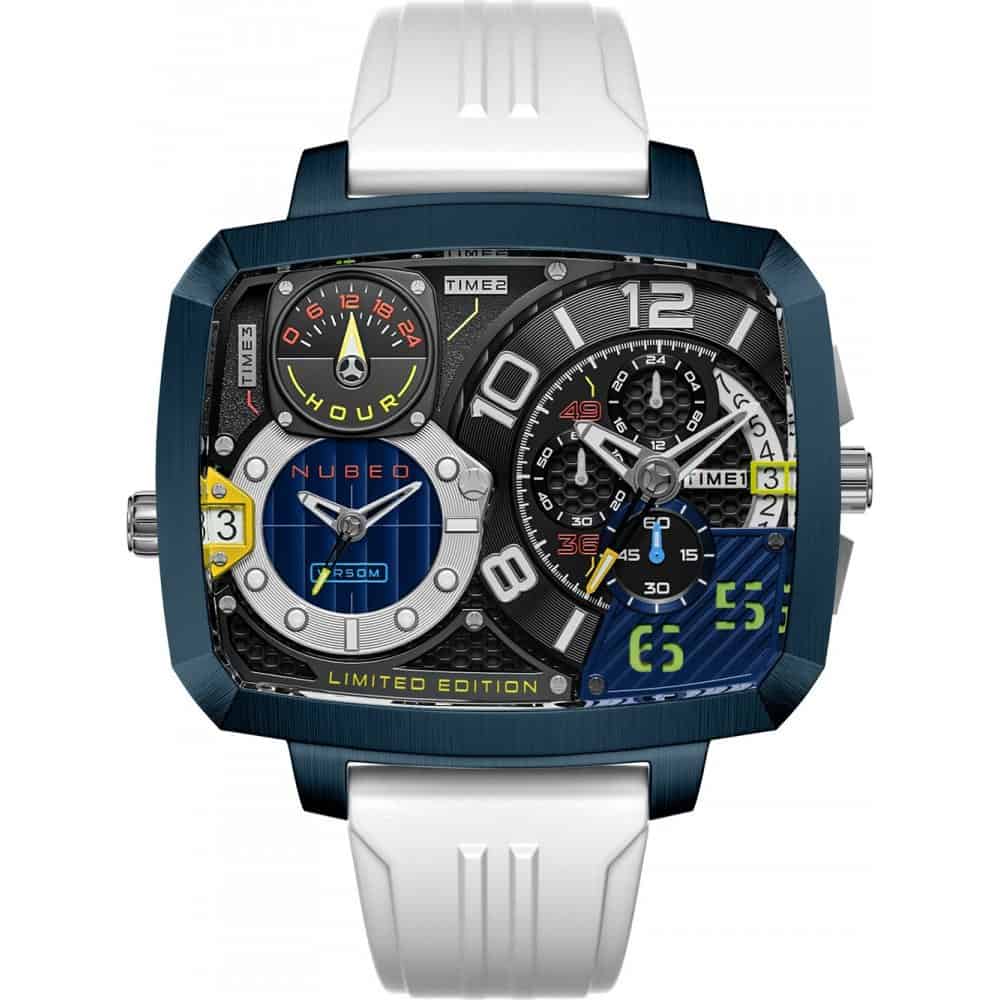 Nubeo Odyssey NB-6084-04 Triple Time Zone Chronograph Metalic Blue Ltd Edition 36/50 - Image 2