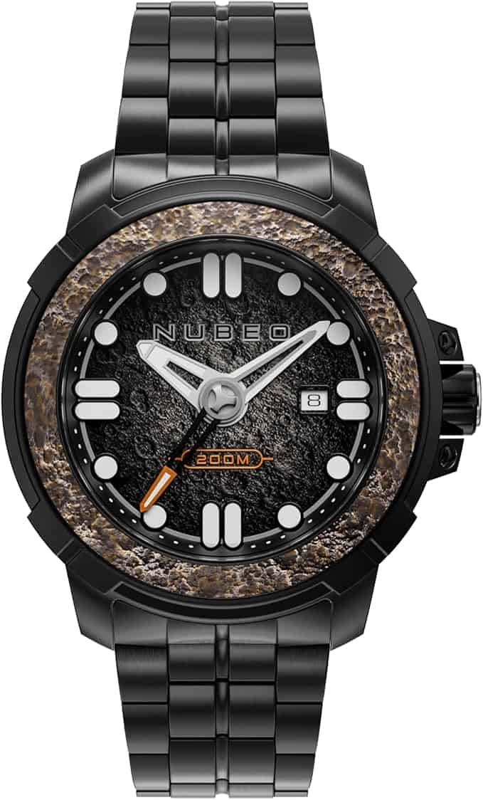 Nubeo Space Apollo Men's Japanese Automatic (Neil) Armstrong Black/Rose Gold NB-6072-22 - Image 2