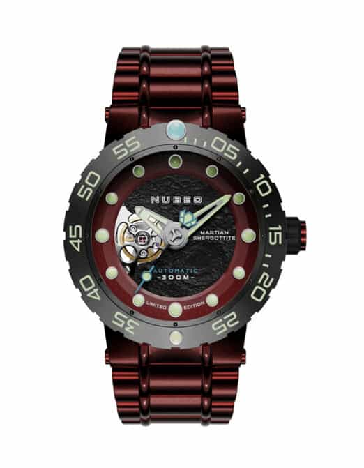 Nubeo Opportunity Red Dial Automatic NB-6051-88 - Martian Rock and Display Stand